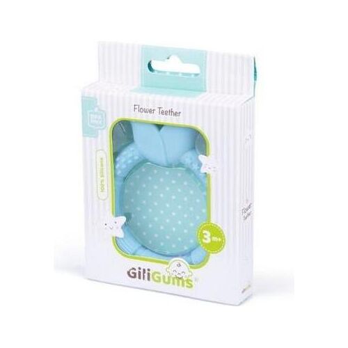 GiliGums, Beissring, Sensorischer Beissring mit blauen Blumen