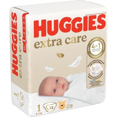 2x Huggies Windeln Extra Care Grösse 1 (Gr. 1, Halbmonatsbox, 22 Stk.) 2x Huggies Windeln Extra Care Grösse 1 (Gr. 1, Halbmonatsbox, 22 Stk.)