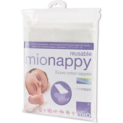 Bambino Mio Mionappy - Größe 2 - 3 Stück - 100% Baumwolle Windeln Bambino Mio Mionappy - Größe 2 - 3 Stück - 100% Baumwolle Windeln