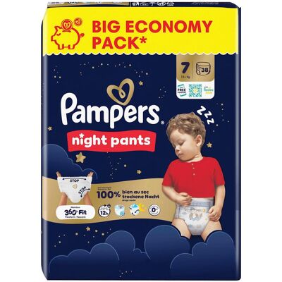 Pampers Night Pants Gr.7 Big Windeln Eco Pack 38 Stück (Gr. 7, 38 Stk.) Pampers Night Pants Gr.7 Big Windeln Eco Pack 38 Stück (Gr. 7, 38 Stk.)