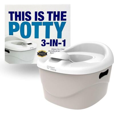 DiaperChamp PottyChamp - 3-in-1 Töpfchen, WC-Sitz & Schemel - Kindertraining DiaperChamp PottyChamp - 3-in-1 Töpfchen, WC-Sitz & Schemel - Kindertraining