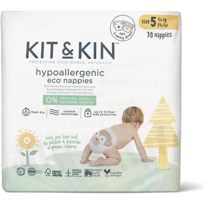 Kit & Kin Nappies (Gr. 5, Tragepack, 30 Stk.) Kit & Kin Nappies (Gr. 5, Tragepack, 30 Stk.)