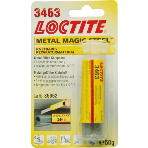 Loctite, Spachtelmasse + Mörtel, The two-component epoxy is mixed with metal filler 3463 (50 g)