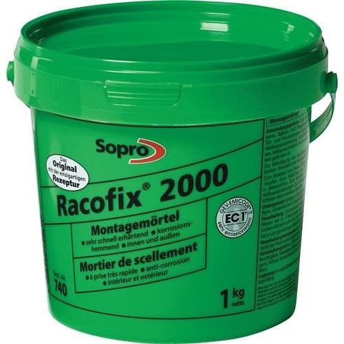 Sopro, Spachtelmasse + Mörtel, Montagemörtel Racofix 2000 1:3 Raumteile (Wasser/Mörtel) 1 kg Eimer (1000 g)