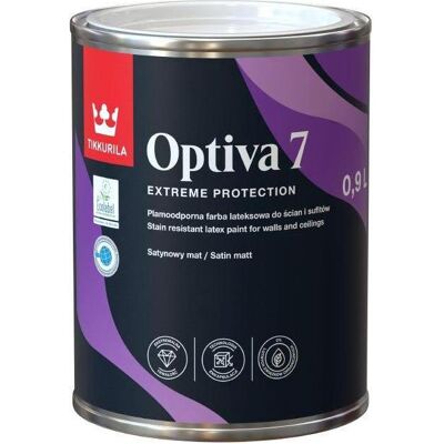 Tikkurila, Künstlerfarbe + Bastelfarbe, Paint Optiva Satin Matt 7 Ba 0.9l (900 ml) Tikkurila, Künstlerfarbe + Bastelfarbe, Paint Optiva Satin Matt 7 Ba 0.9l (900 ml)