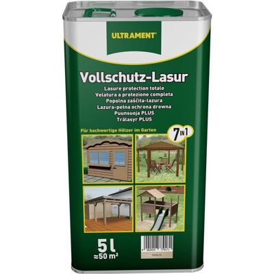Ultrament, Holzschutz + Holzpflege, Vollschutz-Lasur 7-in-1, farblos, Holzschutz, 5 Liter (Farblos, 5 l) Ultrament, Holzschutz + Holzpflege, Vollschutz-Lasur 7-in-1, farblos, Holzschutz, 5 Liter (Farblos, 5 l)