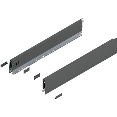 Blum, Schubladenauszüge, Set di spondine Merivobox 470M 550 mm grigio orion opaco 04319546 Blum, Schubladenauszüge, Set di spondine Merivobox 470M 550 mm grigio orion opaco 04319546