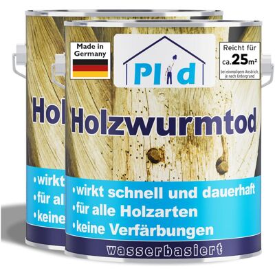 Plid, Holzschutz + Holzpflege, Holzwurmtod 5l - für ca. 25m² / Holzschutz Holzwurmbekämpfung Holzwurmmittel (Farblos, 5 l) Plid, Holzschutz + Holzpflege, Holzwurmtod 5l - für ca. 25m² / Holzschutz Holzwurmbekämpfung Holzwurmmittel (Farblos, 5 l)
