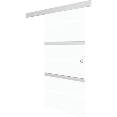 vidaXL Schiebetür ESG Glas und Aluminium 76x205 cm Silber - Sliding Door vidaXL Schiebetür ESG Glas und Aluminium 76x205 cm Silber - Sliding Door