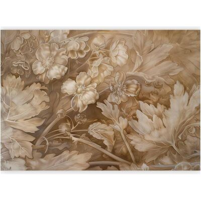 Artgeist, Tapete, Fototapete - Floral Ornaments Carved in Delicate Sepia and Brown Shades (200 x 140 cm) Artgeist, Tapete, Fototapete - Floral Ornaments Carved in Delicate Sepia and Brown Shades (200 x 140 cm)
