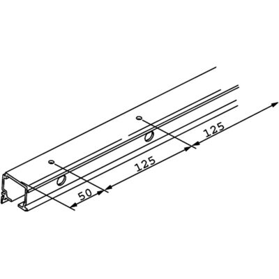 HAWA, Zubehör Türbeschlag, Combi-Laufschiene Porta 60/100, Alu, gelocht, L= 6000 mm HAWA, Zubehör Türbeschlag, Combi-Laufschiene Porta 60/100, Alu, gelocht, L= 6000 mm