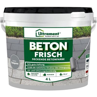Ultrament, Spezialfarbe, Boden Fix Betonfarbe - Tolle Bodenfarbe in verschiedenen Farben (Grau 4 Liter) Ultrament, Spezialfarbe, Boden Fix Betonfarbe - Tolle Bodenfarbe in verschiedenen Farben (Grau 4 Liter)
