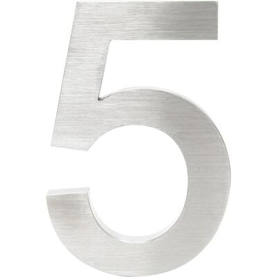 XPOTOOL - Numero civico 5 3D Arial 20 cm - 3D Arial - Edelstahl - Hausnummern- plaque XPOTOOL - Numero civico 5 3D Arial 20 cm - 3D Arial - Edelstahl - Hausnummern- plaque