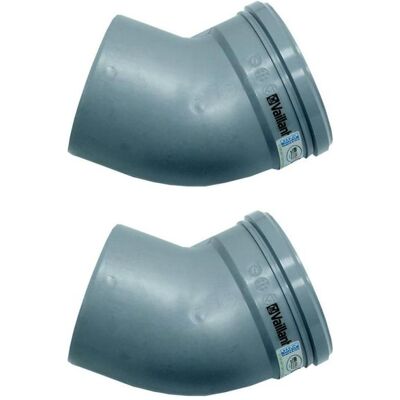 Vaillant Kabelleitung, Bogen 45 Grad (2 St.) für starre Abgasleitung DN 130. PP Vaillant Kabelleitung, Bogen 45 Grad (2 St.) für starre Abgasleitung DN 130. PP