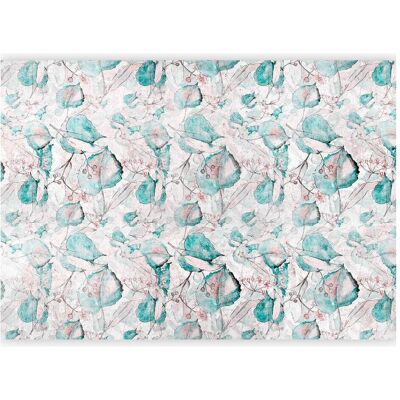 Artgeist, Tapete, Fototapete - Autumn souvenirs - floral pattern with turquoise leaves (300 x 210 cm) Artgeist, Tapete, Fototapete - Autumn souvenirs - floral pattern with turquoise leaves (300 x 210 cm)
