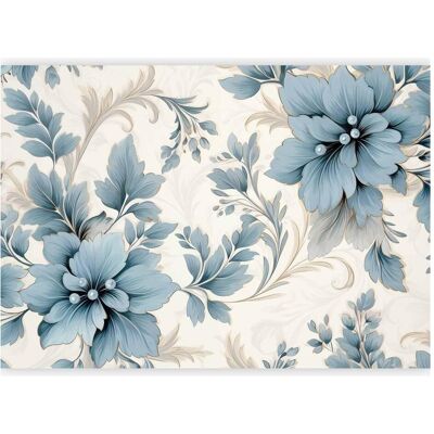 Artgeist, Tapete, Fototapete - Turquoise Flowers in Retro Ambience - Floristic Ornaments (200 x 140 cm) Artgeist, Tapete, Fototapete - Turquoise Flowers in Retro Ambience - Floristic Ornaments (200 x 140 cm)