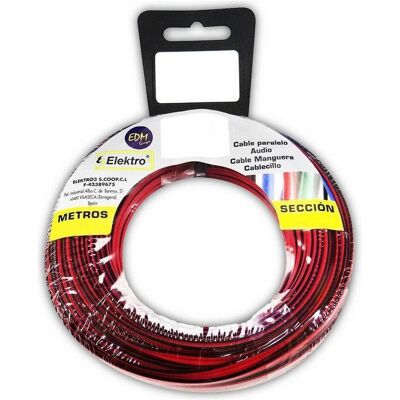 EDM 28018 Rote/Schwarze Flache Audiokabel 10m EDM 28018 Rote/Schwarze Flache Audiokabel 10m
