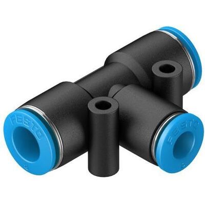 Festo, Zubehör Befestigungstechnik, Push in T Connector, 8mm, 6mm Festo, Zubehör Befestigungstechnik, Push in T Connector, 8mm, 6mm