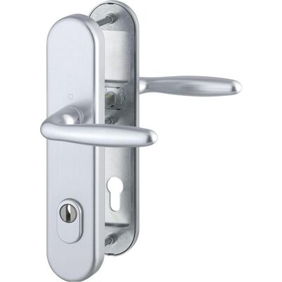 Hoppe Verona Tür- & Fenstergriff - PZ88, SST, mit Zylinderkguard, TS42-47, Silber - Türschild Hoppe Verona Tür- & Fenstergriff - PZ88, SST, mit Zylinderkguard, TS42-47, Silber - Türschild