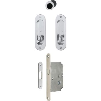 Hoppe 4930 Tür- & Fenstergriff-Set - Mit Schloss, Satin Chrome Hoppe 4930 Tür- & Fenstergriff-Set - Mit Schloss, Satin Chrome