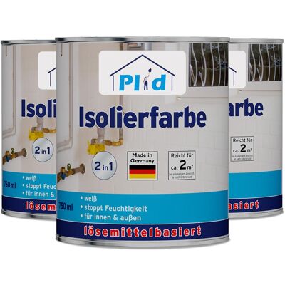 Plid, Spezialfarbe, Isolierfarbe 2,25L Weiss für ca. 6m² /Kellerfarbe Nikotinfarbe deckweiss Wandfarbe Plid, Spezialfarbe, Isolierfarbe 2,25L Weiss für ca. 6m² /Kellerfarbe Nikotinfarbe deckweiss Wandfarbe