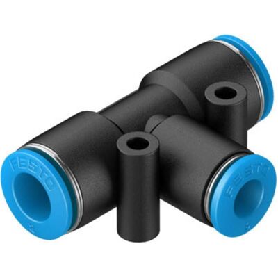 Festo, Zubehör Befestigungstechnik, Push in T Connector, 8mm, 6mm Festo, Zubehör Befestigungstechnik, Push in T Connector, 8mm, 6mm