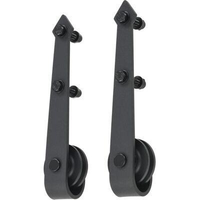 vidaXL Schiebetürzubehörset SKIEN - 200cm Stahl Schwarz vidaXL Schiebetürzubehörset SKIEN - 200cm Stahl Schwarz
