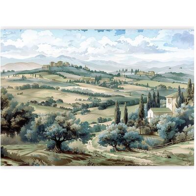 Artgeist, Tapete, Fototapete - Landscape with Green Fields and Trees Tuscan Sunny View (100 x 70 cm) Artgeist, Tapete, Fototapete - Landscape with Green Fields and Trees Tuscan Sunny View (100 x 70 cm)