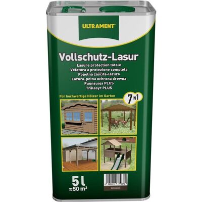 Ultrament, Holzschutz + Holzpflege, Vollschutz-Lasur 7-in-1, nussbaum, Holzschutz, 5 Liter (Nussbaum, 5 l) Ultrament, Holzschutz + Holzpflege, Vollschutz-Lasur 7-in-1, nussbaum, Holzschutz, 5 Liter (Nussbaum, 5 l)