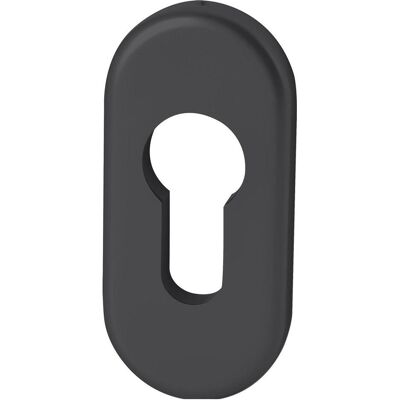 FSB Oval Türgarnitur - Verdeckte Schrauben, Aluminium, Schwarz Matt FSB Oval Türgarnitur - Verdeckte Schrauben, Aluminium, Schwarz Matt