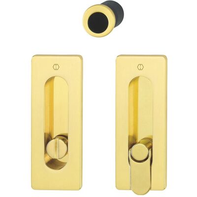 Hoppe - M464 - Poliertes Messing PVD - Rechteckige Rosette Ohne Schloss - Türgriff-Set Hoppe - M464 - Poliertes Messing PVD - Rechteckige Rosette Ohne Schloss - Türgriff-Set