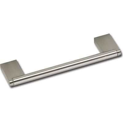 Siro, Möbelgriff, Griff Elth ø 10 mm, LA 128 mm, B 148 mm, Edelstahl/Sockel ZN geb./Edelst. Effekt Siro, Möbelgriff, Griff Elth ø 10 mm, LA 128 mm, B 148 mm, Edelstahl/Sockel ZN geb./Edelst. Effekt