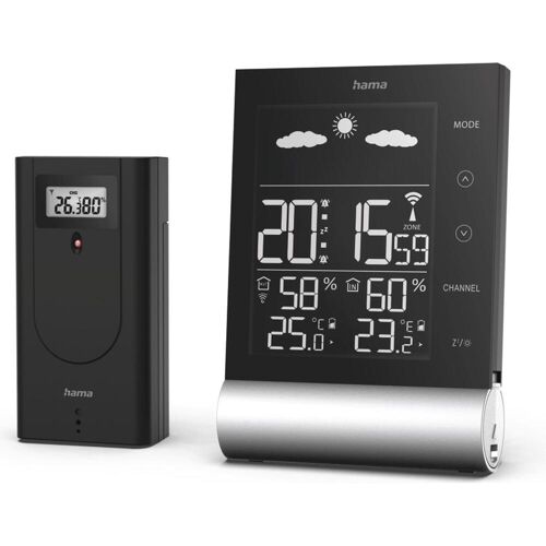 Hama Black Line, Wetterstation, Schwarz