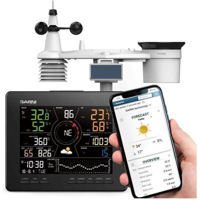 Garni 2060 Arcus - Wi-Fi meterologická stanice s 24hod / 7denní předpovědí, Wetterstation, Schwarz Garni 2060 Arcus - Wi-Fi meterologická stanice s 24hod / 7denní předpovědí, Wetterstation, Schwarz