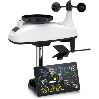 Brandson WLAN Wetterstation 7in1 mit Aussensensor, Wind, Regen, UV, Luftdruck, App-Steuerung, Wecker, Wetterstation, Weiss, Schwarz Brandson WLAN Wetterstation 7in1 mit Aussensensor, Wind, Regen, UV, Luftdruck, App-Steuerung, Wecker, Wetterstation, Weiss, Schwarz