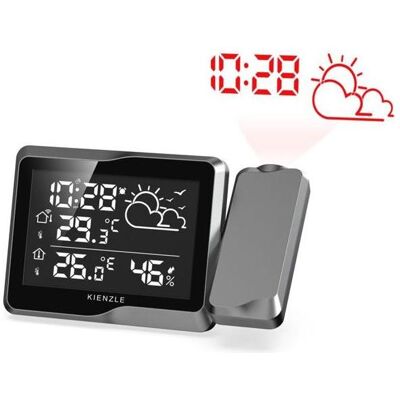 Kienzle Funk DCF Wetterstation mit Wand-Projektion, Wetterstation, Schwarz Kienzle Funk DCF Wetterstation mit Wand-Projektion, Wetterstation, Schwarz