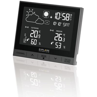 Explore Scientific digitale Wetterstation WSH5000, animiertes LCD-Display, Wetterstation, Grau Explore Scientific digitale Wetterstation WSH5000, animiertes LCD-Display, Wetterstation, Grau