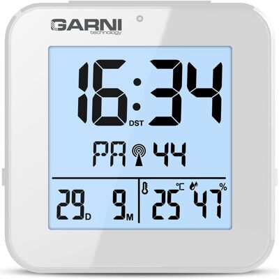 Garni 138W - digitaler Wecker mit Thermometer und Hygrometer, Wetterstation, Weiss Garni 138W - digitaler Wecker mit Thermometer und Hygrometer, Wetterstation, Weiss