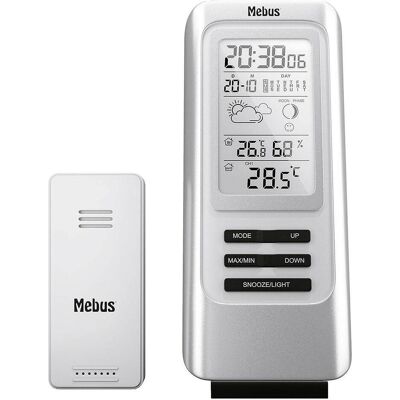 Mebus MEB Funk-Wetterstation - Wetterstation, Schwarz, Silber Mebus MEB Funk-Wetterstation - Wetterstation, Schwarz, Silber