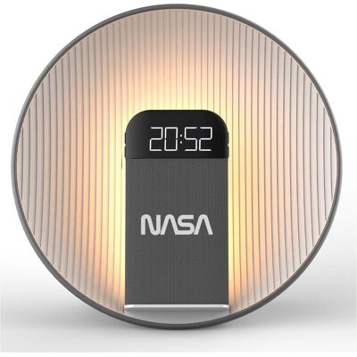 Nasa, Wecker, Wecker, BT-Lautsprecher + Qi-Charger mit LED-Licht Nasa, Wecker, Wecker, BT-Lautsprecher + Qi-Charger mit LED-Licht