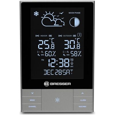 Explore Scientific Bresser Optics ClimateTemp NDV Anthrazit, Metallic, Silber LCD DC/Batterie, Wetterstation, Silber, Grau Explore Scientific Bresser Optics ClimateTemp NDV Anthrazit, Metallic, Silber LCD DC/Batterie, Wetterstation, Silber, Grau