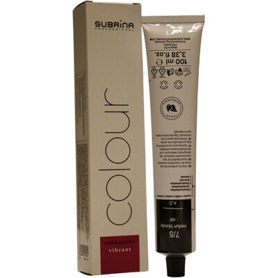 Subrina, Haarfarbe, Vopsea de par permanenta Vibrant Colour 7/5, Blond Mediu Rosu, 100ml (7/5) Subrina, Haarfarbe, Vopsea de par permanenta Vibrant Colour 7/5, Blond Mediu Rosu, 100ml (7/5)