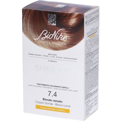 Bionike Shine-On Haarfärbende Behandlung - Hellblond Kupfer 7.4 - Haarfärbung Bionike Shine-On Haarfärbende Behandlung - Hellblond Kupfer 7.4 - Haarfärbung