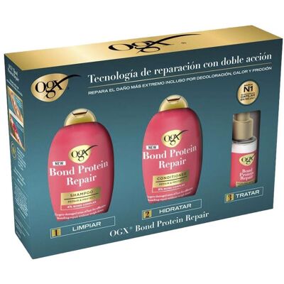 Ogx, Shampoo, Bond Protein Repair Estuche 3 pz Ogx, Shampoo, Bond Protein Repair Estuche 3 pz