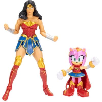 Jakks Pacific Sonic The Hedgehog x Dc Comics Amy & Wonder Woman figure Jakks Pacific Sonic The Hedgehog x Dc Comics Amy & Wonder Woman figure