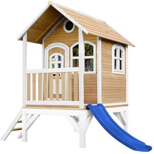 Axi Tom Spielhaus Braun/weiss - Blaue Rutsche Axi Tom Spielhaus Braun/weiss - Blaue Rutsche