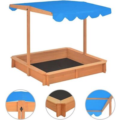 vidaXL Sandkasten mit verstellbarem Dach aus Fichtenholz - Sandkasten vidaXL Sandkasten mit verstellbarem Dach aus Fichtenholz - Sandkasten