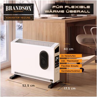Brandson Konvektor Heizpanel 2000 W, Thermostat 15-40 °C, ECO-Modus, Timer 12 h, Fernbedienung, Heizkörper, Weiss Brandson Konvektor Heizpanel 2000 W, Thermostat 15-40 °C, ECO-Modus, Timer 12 h, Fernbedienung, Heizkörper, Weiss
