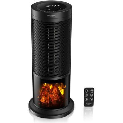 Brandson Heizlüfter, Kaminfeuer-Effekt, Oszillation, 1800W, Keramik Heizgerät, Thermostat, Energiesparend, Heizlüfter, Schwarz Brandson Heizlüfter, Kaminfeuer-Effekt, Oszillation, 1800W, Keramik Heizgerät, Thermostat, Energiesparend, Heizlüfter, Schwarz