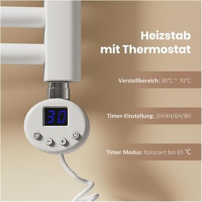 Emke Elektrischer Badheizkörper, Badheizung Elektrisch, Weiss 120x40cm 500W, Heizkörper, Weiss Emke Elektrischer Badheizkörper, Badheizung Elektrisch, Weiss 120x40cm 500W, Heizkörper, Weiss